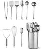 10-Piece Stainless Steel Kitchen Utensil Set – Nonstick, Heat-Resistant Cooking Tools with Holder