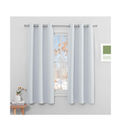 Thermal Insulated Kids Curtains – 42x54 Inch Greyish White Eyelet Drapes, 2 Panels