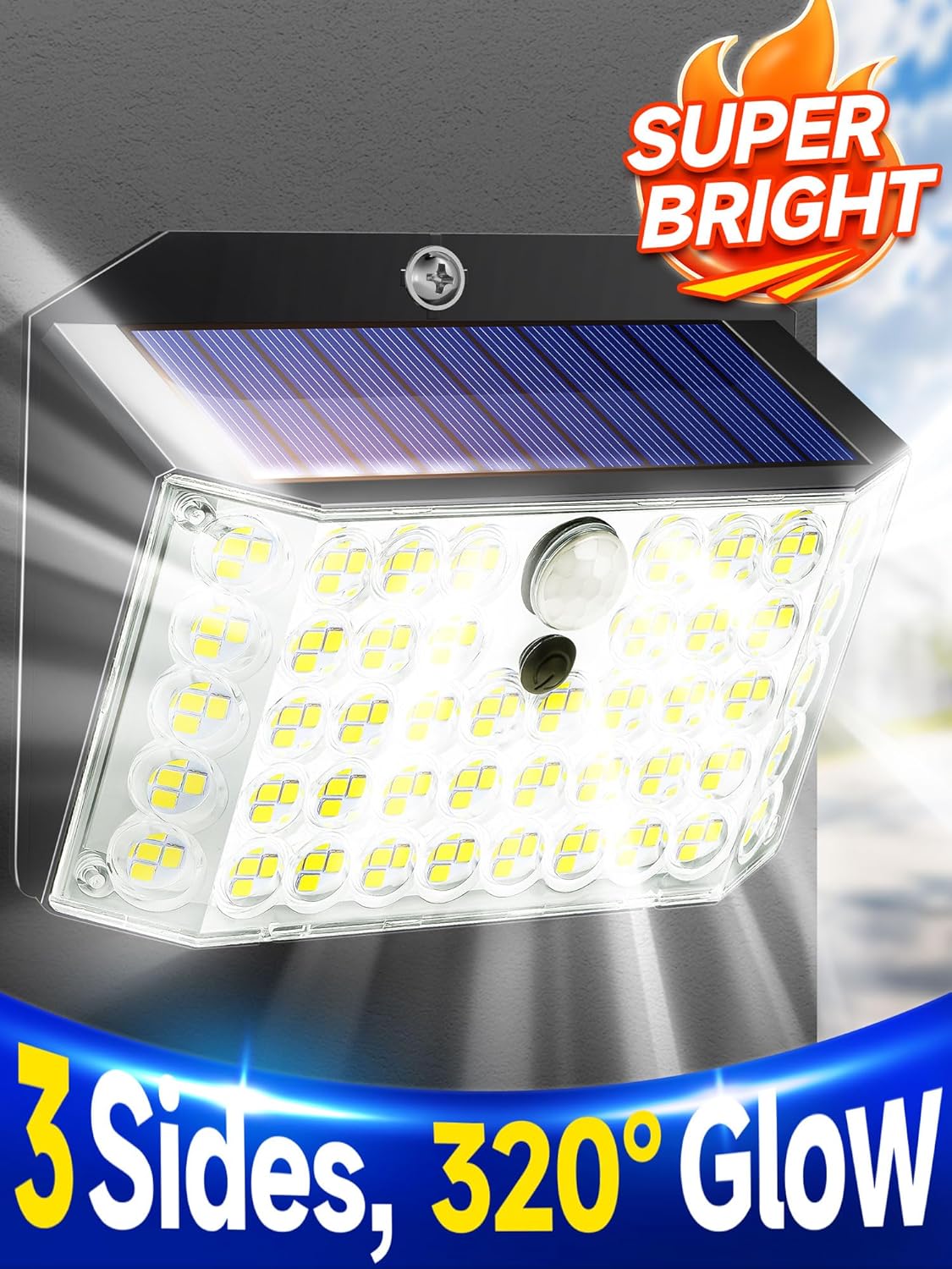 Solar Security Lights – 246 LED, Motion Sensor, Waterproof