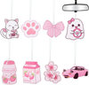 8PCS Cute Pink Car Air Fresheners – Hanging Scented Ornaments for Car & Home Décor