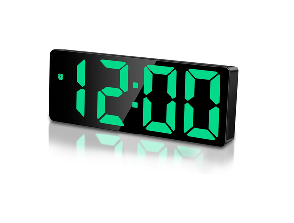 Digital LED Alarm Clock with Snooze, Temperature & Adjustable Brightness