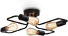 Vintage 4-Light Black Rustic Semi-Flush Ceiling Chandelier