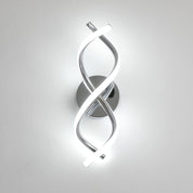 Modern Chrome Spiral LED Wall Lamp – 24W Cool White Light
