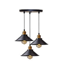 3-Light Vintage Industrial Ceiling Pendant Lamp White
