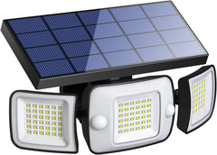 Outdoor Solar Security Lights with 6000mAh Battery & Motion Sensor for Garden Garage and Yard