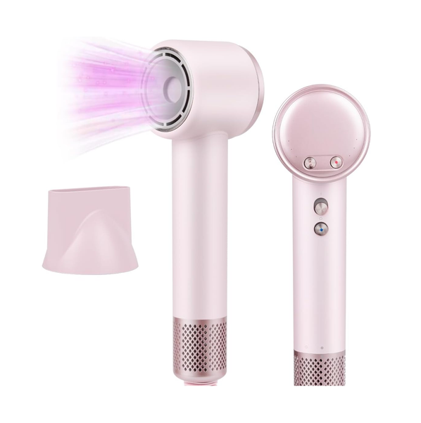 High-Speed 110,000 RPM Ionic Hair Dryer – Low Noise 200M Ion Blow Dryer, Pink