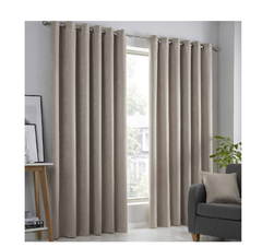 Natural Linen Eyelet Curtains 46x72