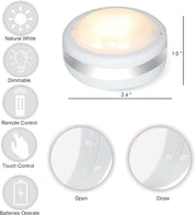 Wireless Battery Puck Lights with Remote – 4000K Natural White
