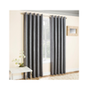 Vogue Grey Silver Eyelet Curtains 46x72" – Thermal Dim Out Noise Reducing Drapes