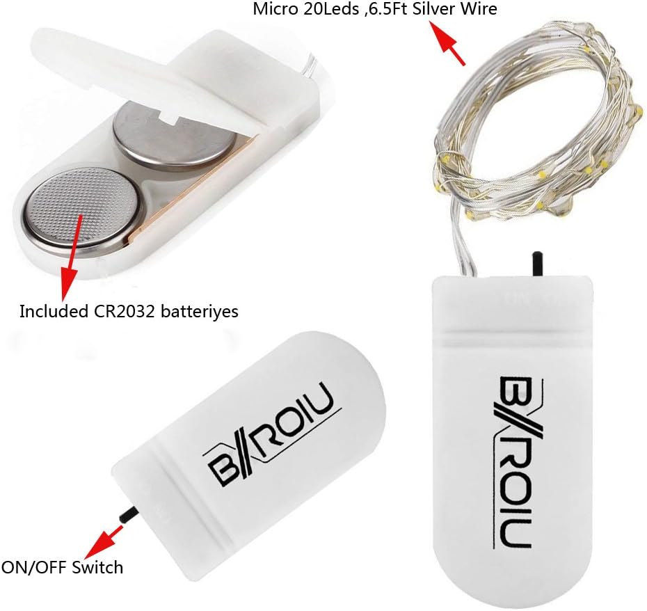 2M Battery Fairy Lights 6 Pack, Warm White Glow