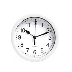 Small Round Modern Wall Clock, Easy Read Large Numbers, Silent Design, White