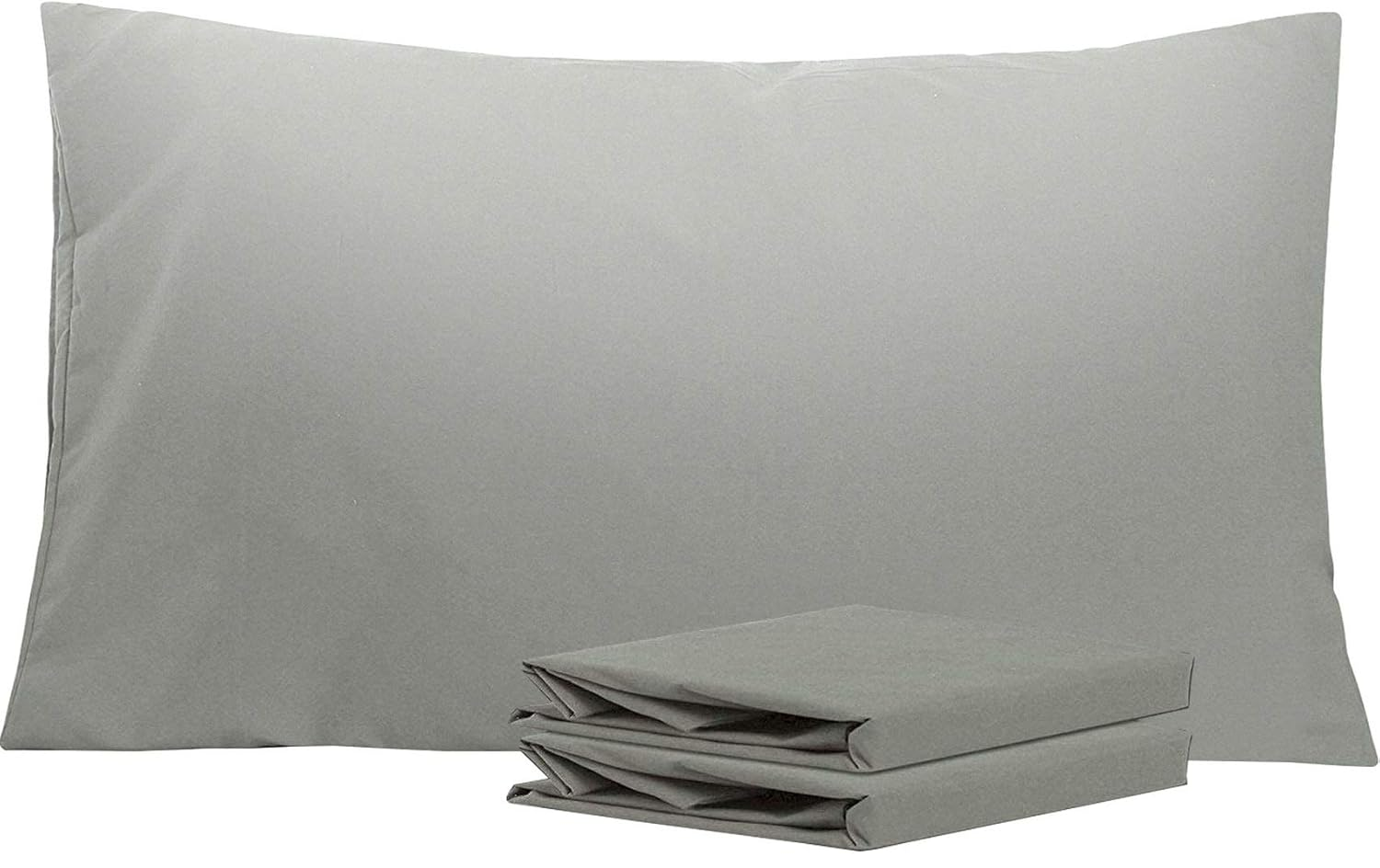 NTBAY 2-Pack Pillowcases 50x90cm – Soft Microfiber, Wrinkle & Fade Resistant, Grey