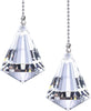 2 Pieces Pull Chain Extension with Connector for Ceiling Light Fan Chain, 1 Meter Long Each Chain (Crystal Cone)