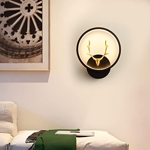 LED Round Wall Lamp with Deer Design