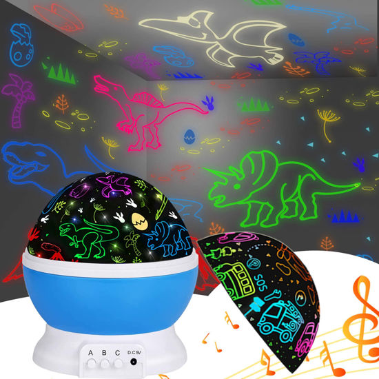 Night Light with Projector&360° Rotation, Xmas, Easter Birthday Gifts Toys(Blue)