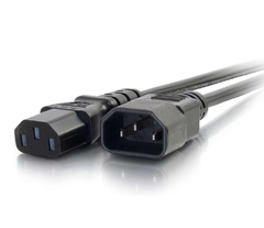 2M Computer Power Extension Cable IEC C13 to C14 – 18 AWG Kettle Lead, Black