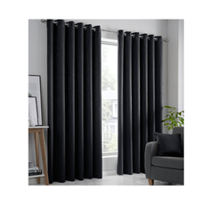 Linen Eyelet Curtains 66x54