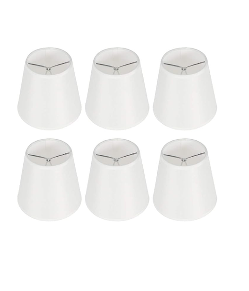 Set of 6 Clip-On Fabric Lampshades – Small E14 Light Shades