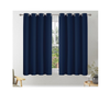Navy Blue Blackout Curtains W38 x L54 – Eyelet Thermal Insulated 2 Panels, Short Drapes