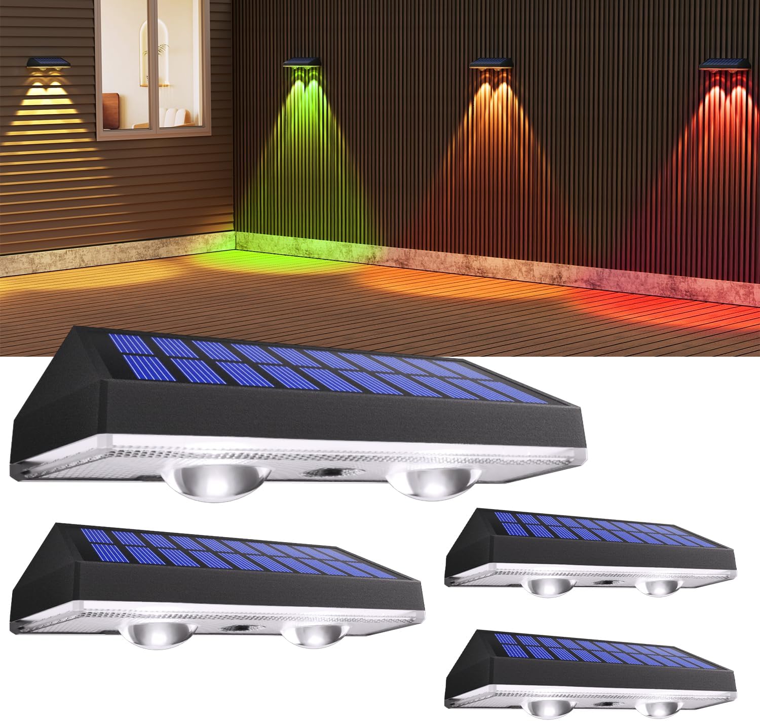 RGB Solar Fence Lights – Waterproof Outdoor Deck Lighting