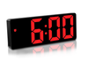 Digital LED Alarm Clock with Snooze, Temperature & Adjustable Brightness (Red)