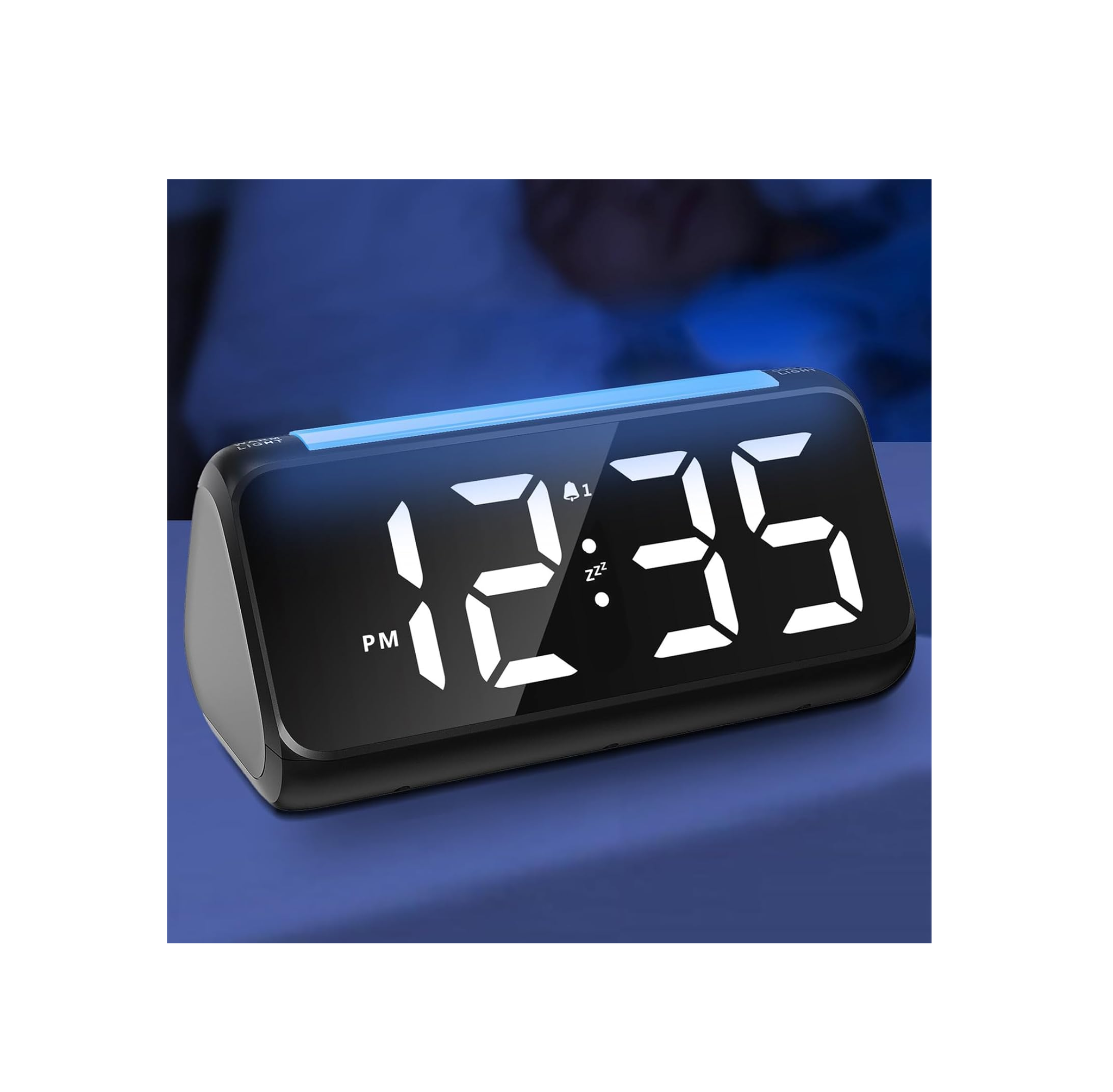 Large LED Digital Alarm Clock with Night Light, USB Charger & Dual Alarms