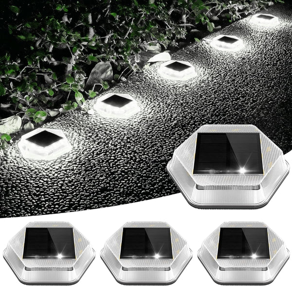 Solar Deck Lights 4 Pack – Outdoor Waterproof Ground Pathway