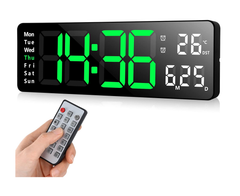 13-Inch Large LED Digital Wall Clock with Remote, Countdown, Date & Temp