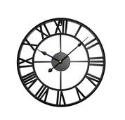 Large Vintage Metal Wall Clock, Silent Non-Ticking Roman Numerals for Home & Garden