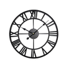 Large Vintage Metal Wall Clock, Silent Non-Ticking Roman Numerals for Home & Garden