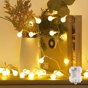 Battery Globe String Lights, 40 LEDs, 8 Modes, Waterproof