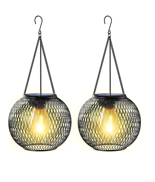 2 Pack Solar Lanterns – Waterproof Hanging Garden Lights