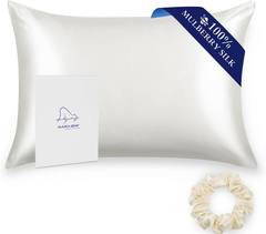 Mulberry Silk Pillowcase – 100% Natural Silk, Hypoallergenic, 50x75cm, Ivory White