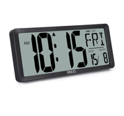 14-Inch Large LCD Digital Wall Clock with Date & Temperature Display (Battery)