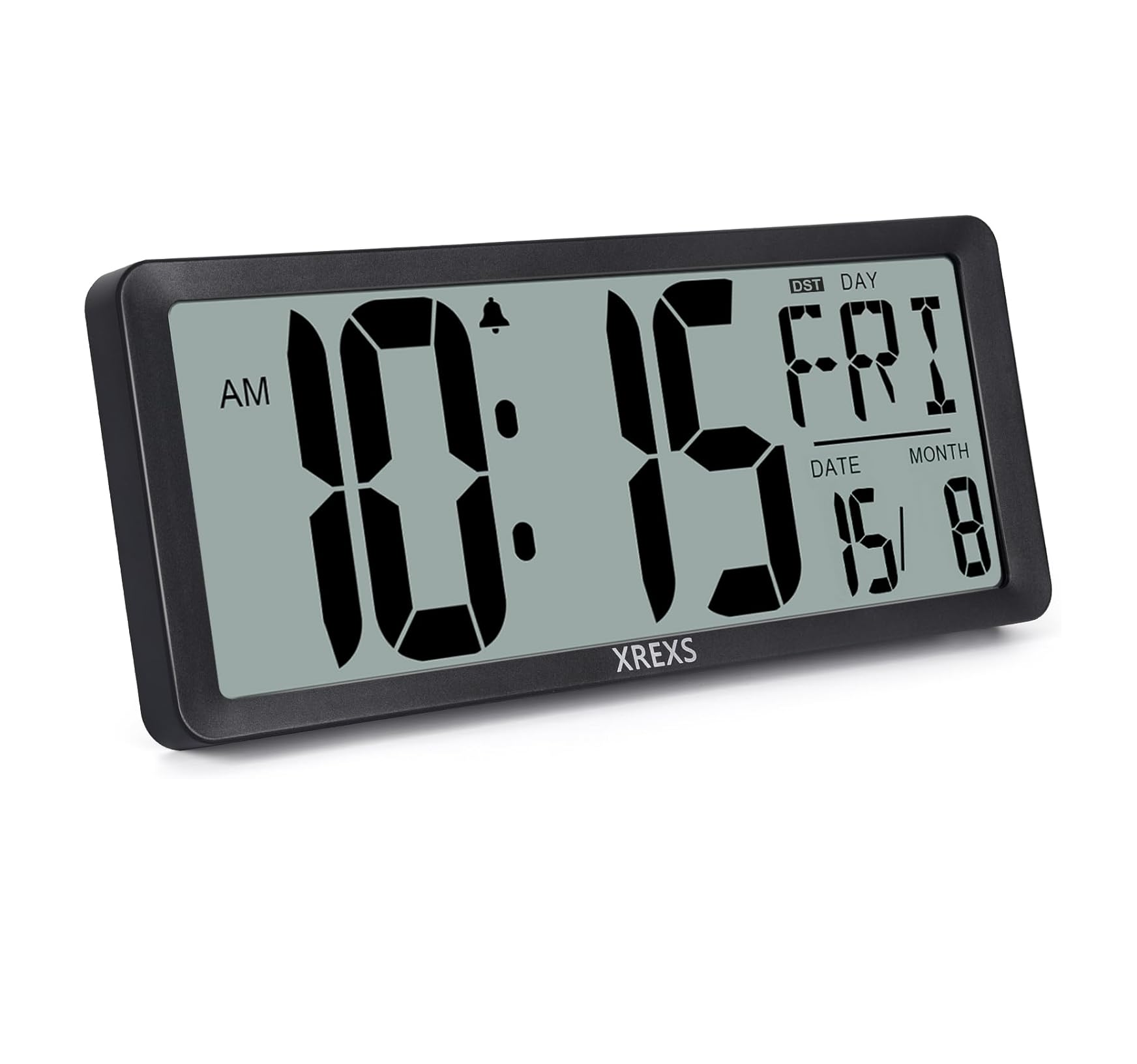 14-Inch Large LCD Digital Wall Clock with Date & Temperature Display (Battery)