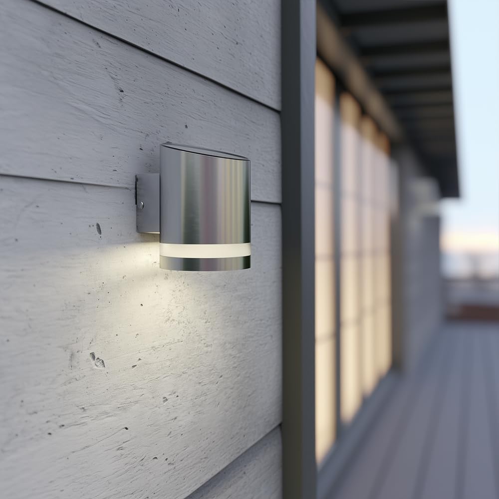 Truro Solar Outdoor Wall Light – Stainless Steel Downlighter