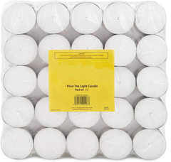 Tea Lights Candles 4 hour burn (100 Pack) - White lights - Unscented 3.8 x 2.3 cm - 4hr