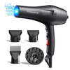 Professional Ionic Hair Dryer – Fast Drying Blow Dryer with Diffuser & Comb, Black