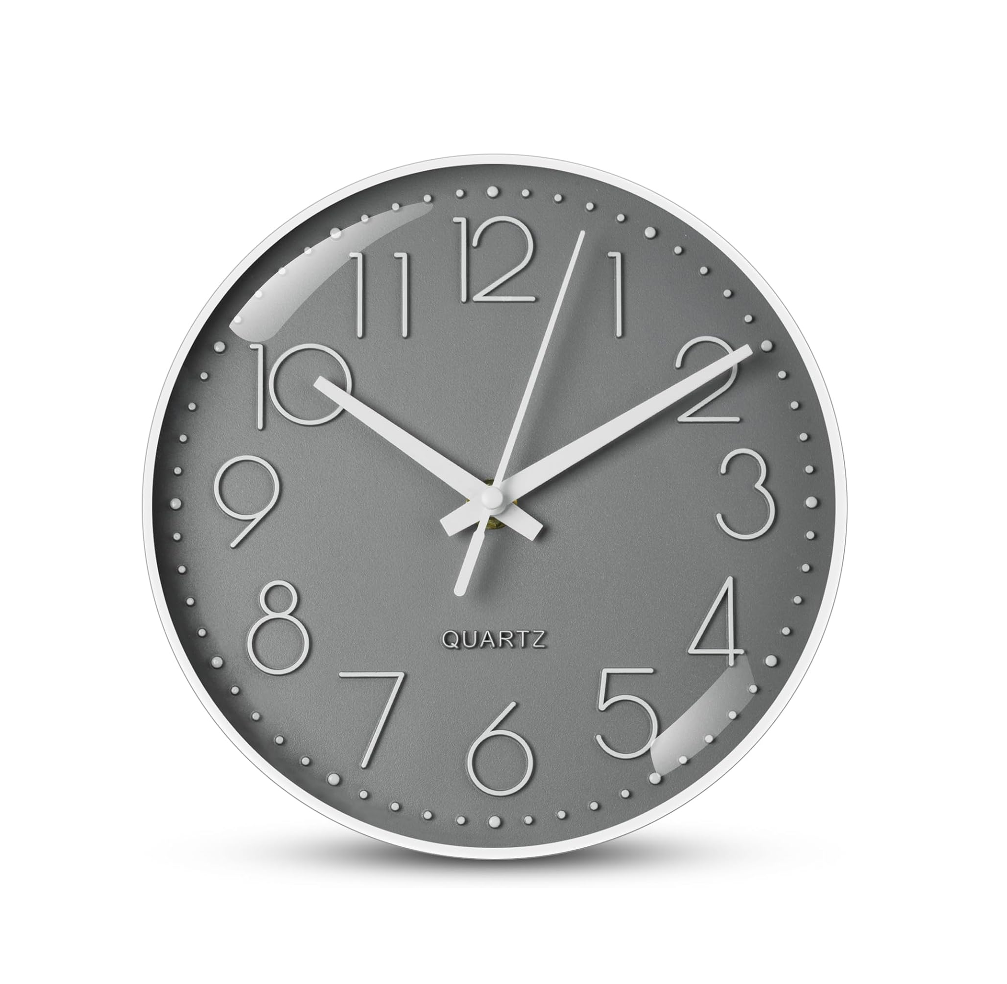 8-Inch Silent Non-Ticking Modern Wall Clock, Battery Operated Quartz Round Clock for Kitchen, Office, Bedroom, Living Room