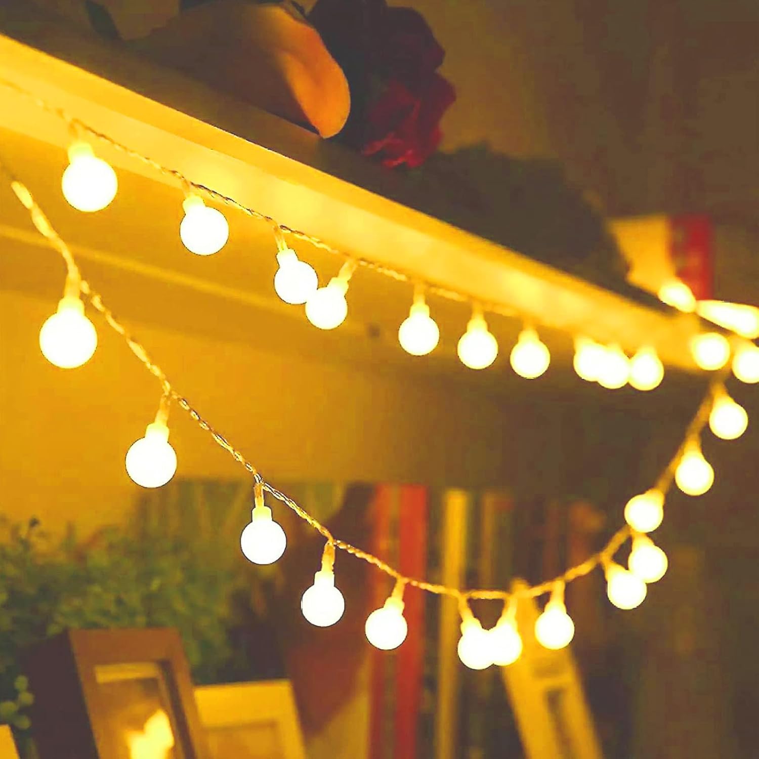 Battery Fairy Lights with 8 Modes – 16ft 50 LEDs Warm White Waterproof Lights
