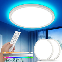 2 Pack RGB LED Ceiling Lights with Remote Control