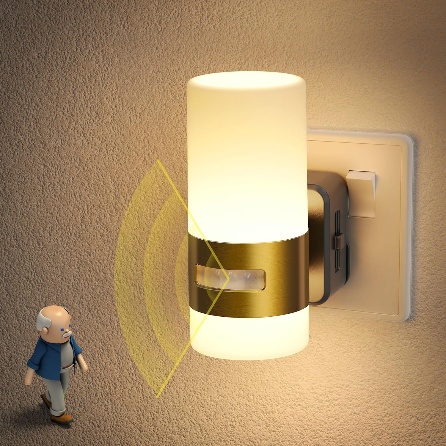 Dimmable Plug-in Motion Sensor Night Light, 3000K
