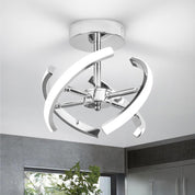 Curved LED Ceiling Light – 22W Cool White, Silver