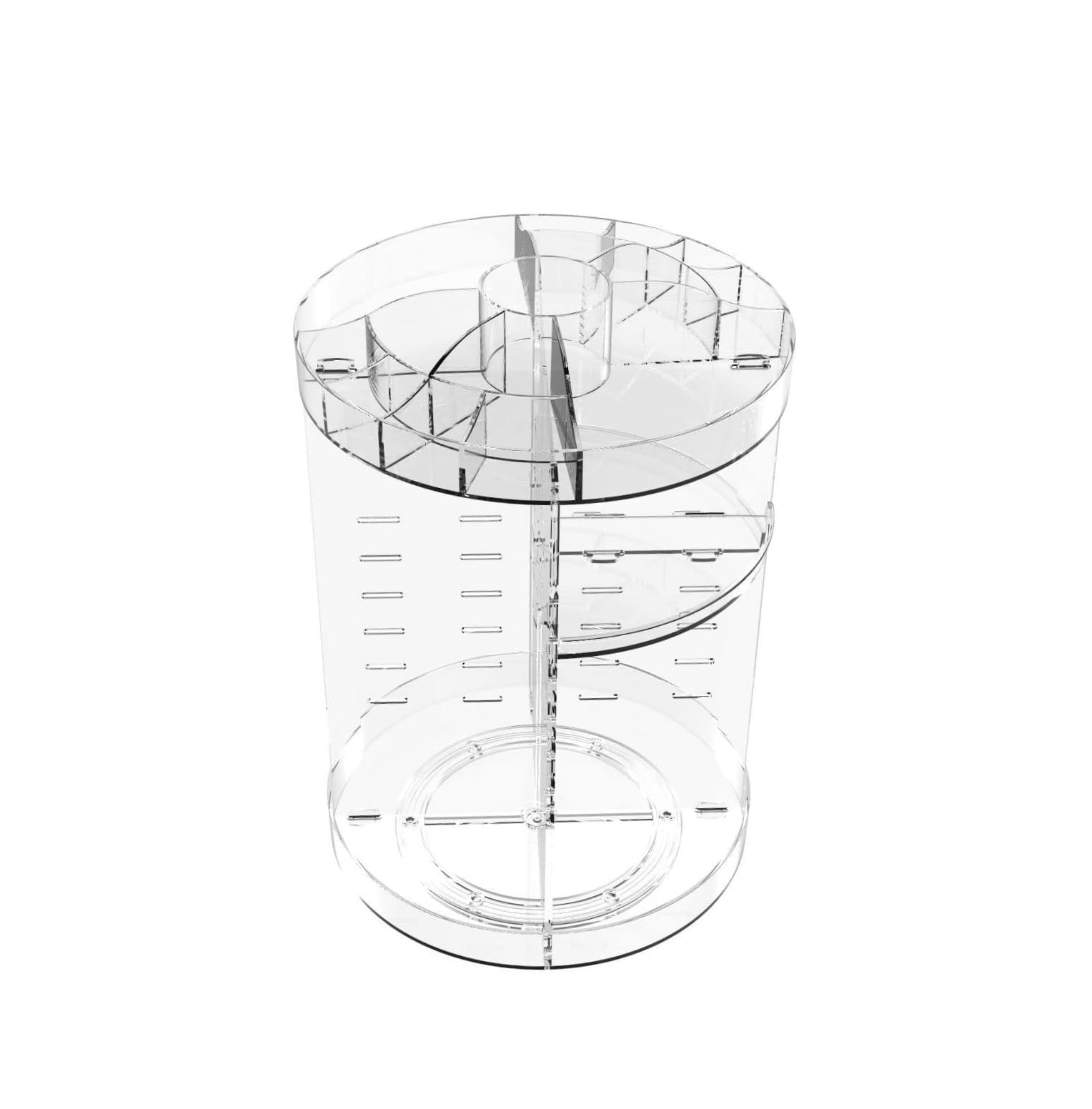 360° Rotating Clear Acrylic Makeup Organizer – Vanity Storage Stand for Skincare & Perfume