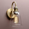 Vintage Industrial Bell Sconce Wall Light – Antique Finish with 5.6” Clear Glass Shade