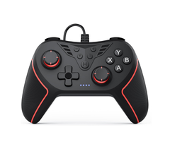 Wired Game Controller for PC with Paddles, Vibration & Mappable Buttons – Black