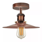 Retro Vintage Industrial Flush Mount Ceiling Light – Warm E27 Lamp Fitting