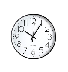 12-Inch Silent Quartz Wall Clock, Non-Ticking Decorative Clock for Home & Office (Black)