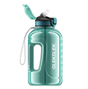 2L Large Water Bottle – BPA-Free Sports Drink Jug with Time Markings, Cyan