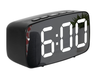 LED Mirror Alarm Clock with Snooze, Voice Control & Adjustable Brightness